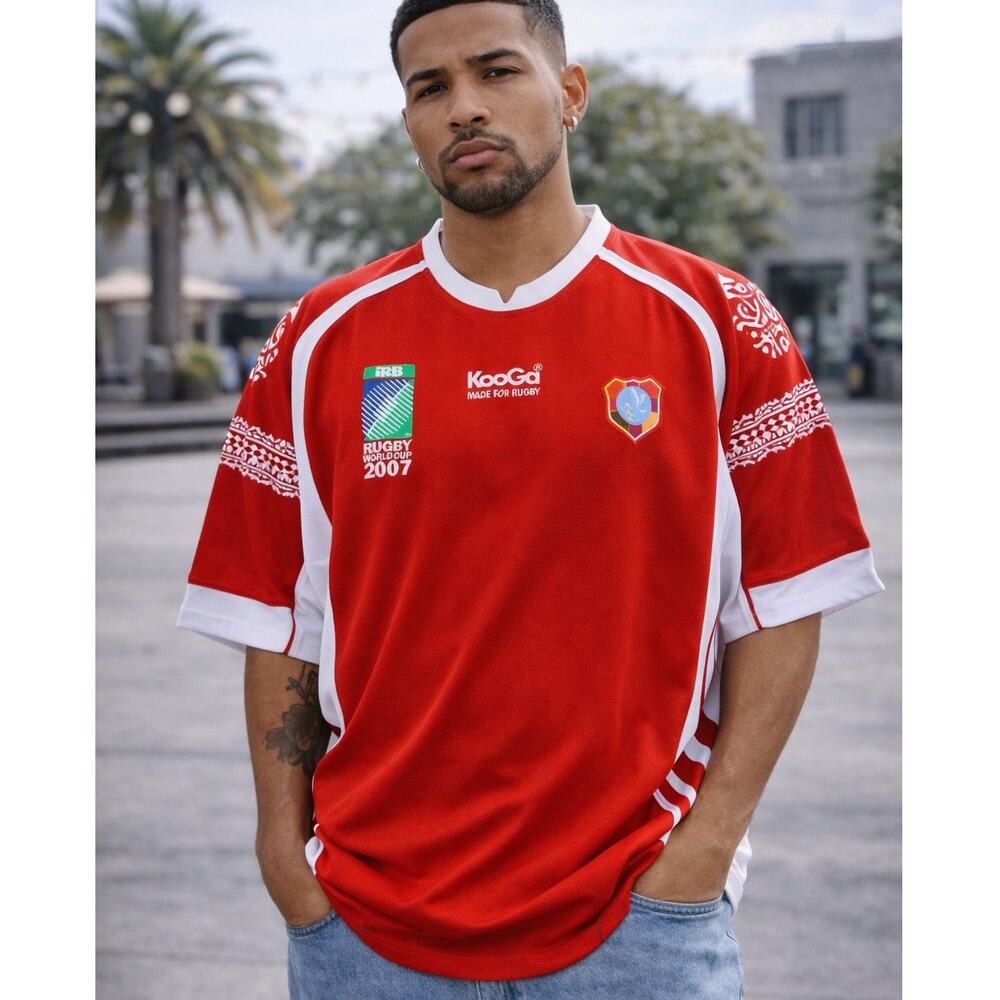 Kooga Rugby World Cup 2007 Jersey Red White 3XL Y2K Archive Sportswear